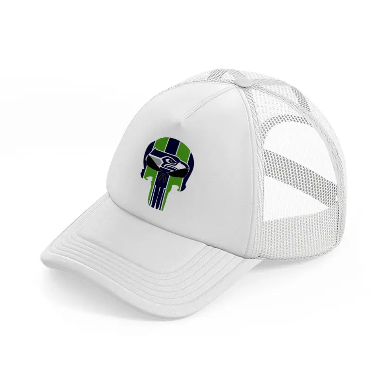 seattle seahawks skull white trucker hat