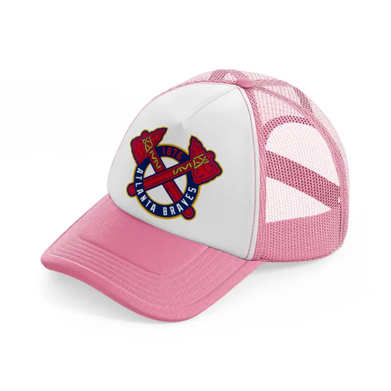1876 atlanta braves pink and white trucker hat