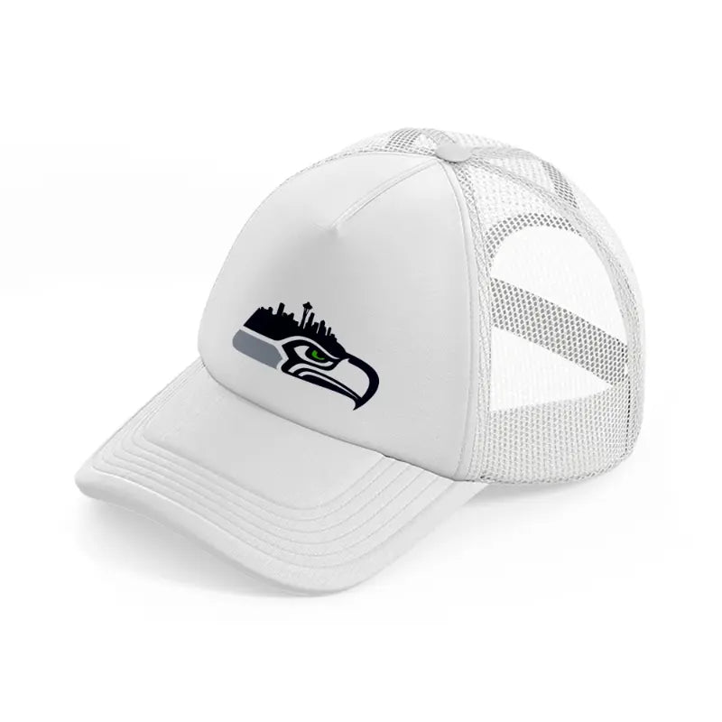 seattle seahawks shape white trucker hat