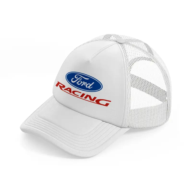ford racing white trucker hat