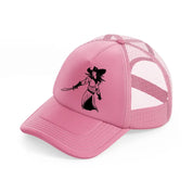 lady with sword pink trucker hat