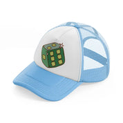 clover dice sky blue trucker hat