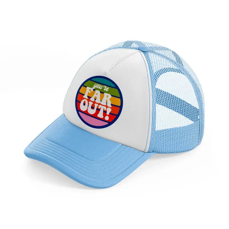 groovy love sentiments gs 05 sky blue trucker hat