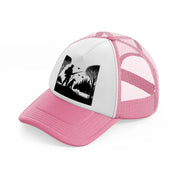 dog & hunter pink and white trucker hat