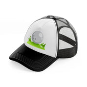 golf ball white black and white trucker hat