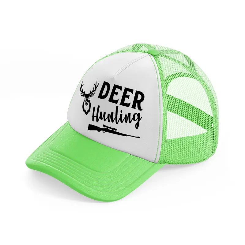 deer hunting lime green trucker hat