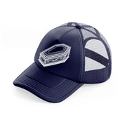 basic casket navy blue trucker hat