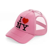 i love ny pink trucker hat