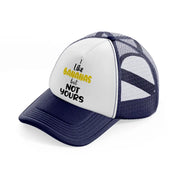 i like bananas but not yours navy blue and white trucker hat