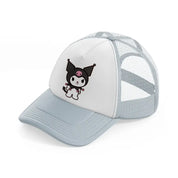 bat kitty smiling grey trucker hat