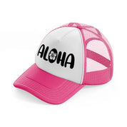 aloha neon pink trucker hat