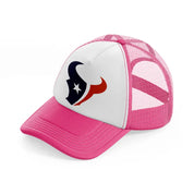 houston texans emblem neon pink trucker hat