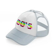 80s text grey trucker hat