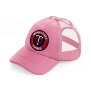 minnesota twins badge pink trucker hat