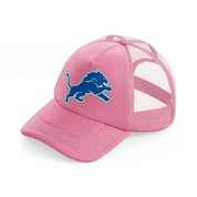 detroit lions emblem pink trucker hat