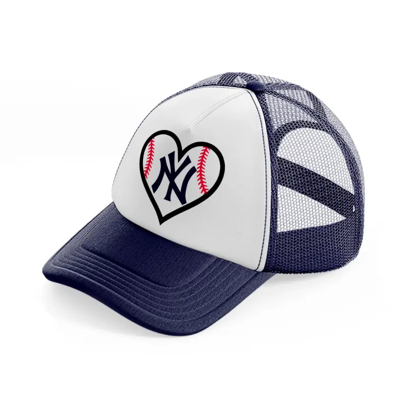 newyork yankees lover navy blue and white trucker hat