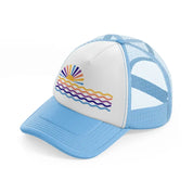 sunset sky blue trucker hat