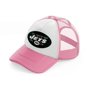 new york jets badge pink and white trucker hat