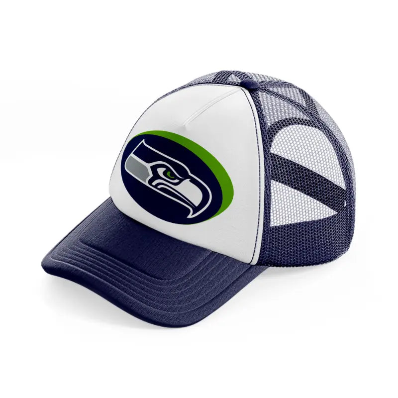 seattle seahawks 3d navy blue and white trucker hat