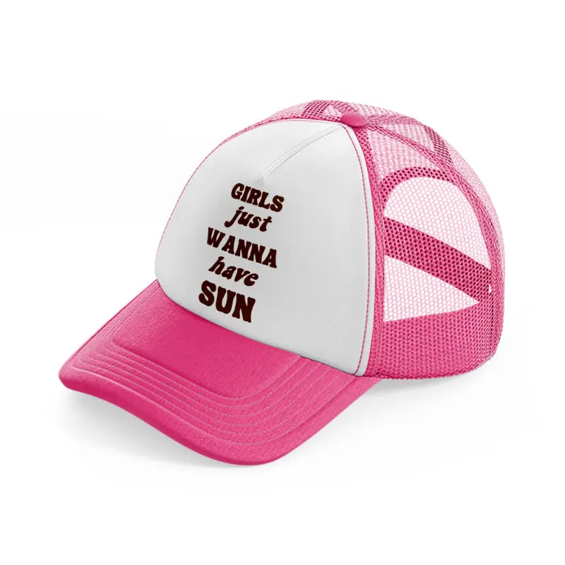 retro elements 104 neon pink trucker hat