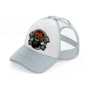 skull fire helmet grey trucker hat