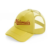 nationals logo gold trucker hat
