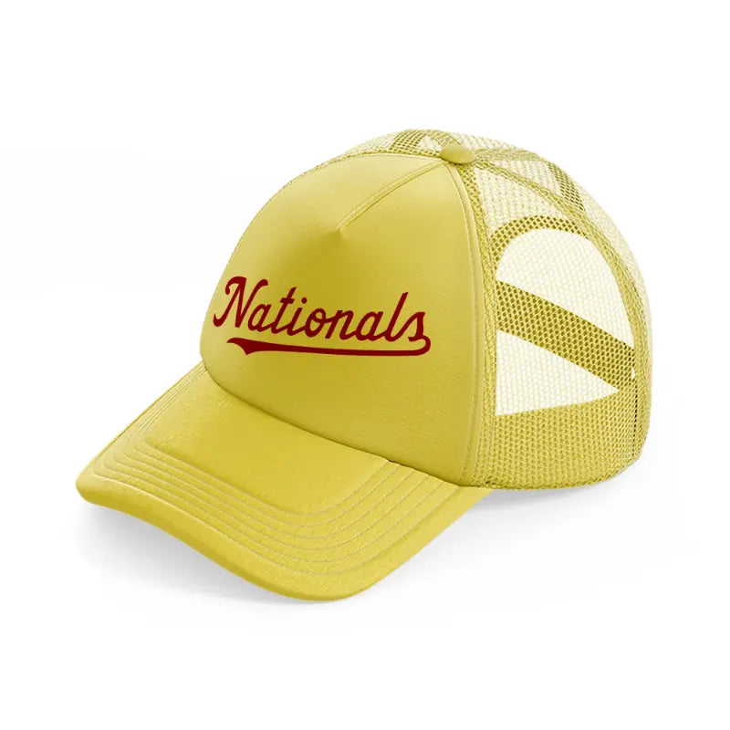 nationals logo gold trucker hat