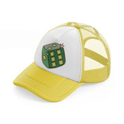 clover dice yellow trucker hat