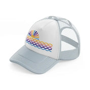 sunset grey trucker hat