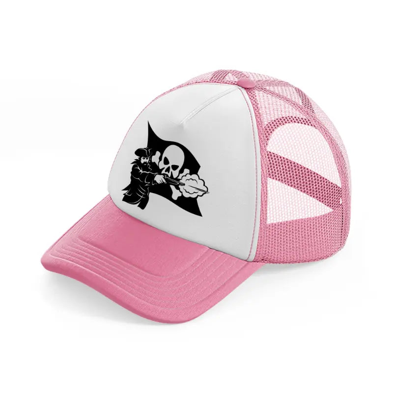 captain flag pink and white trucker hat