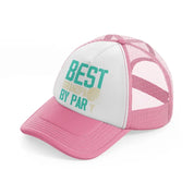 best grandpa by par blue pink and white trucker hat