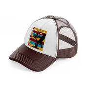 fishing retro brown trucker hat