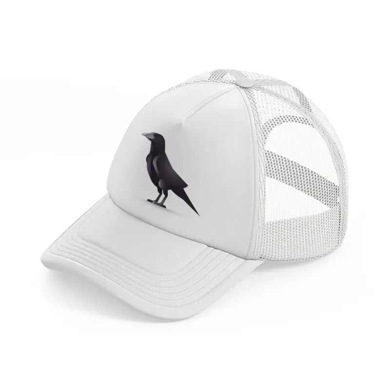 047 crow white trucker hat