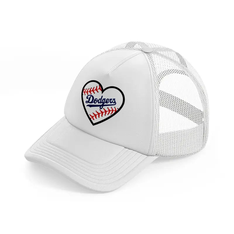 dodgers supporter white trucker hat