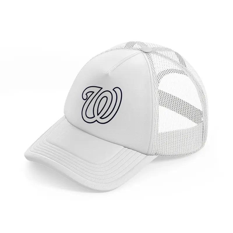 washington nationals white emblem white trucker hat