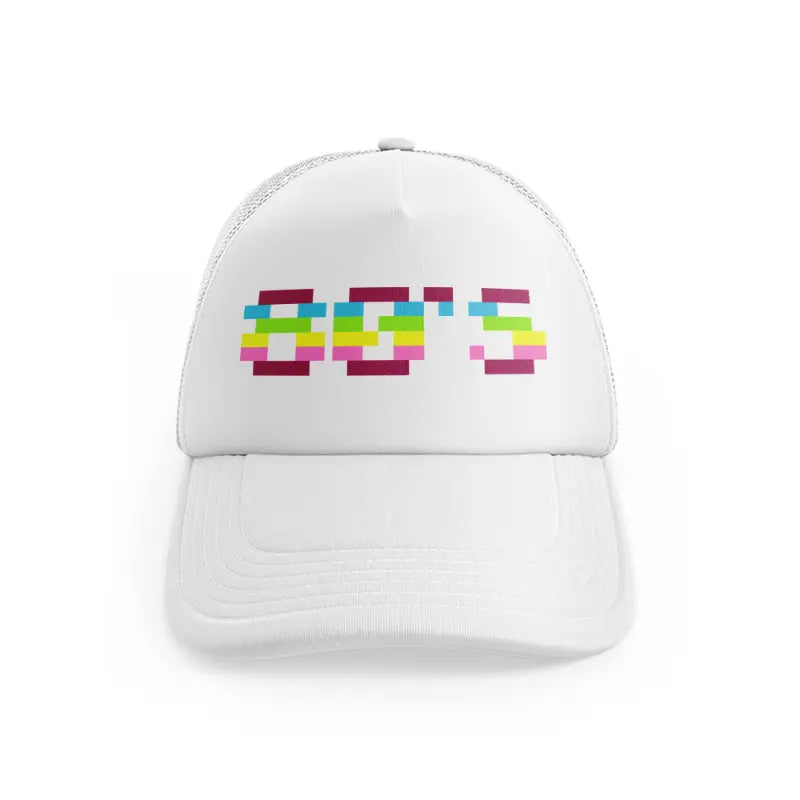 80s text white trucker hat