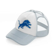 detroit lions emblem grey trucker hat