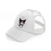 bat kitty smiling white trucker hat