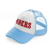 49ers old school red version sky blue trucker hat