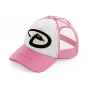arizona diamondbacks minimalist pink and white trucker hat