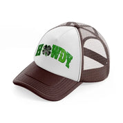 howdy clover brown trucker hat