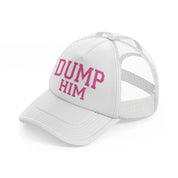dump him bold white trucker hat