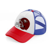 49ers red helmet multicolor trucker hat