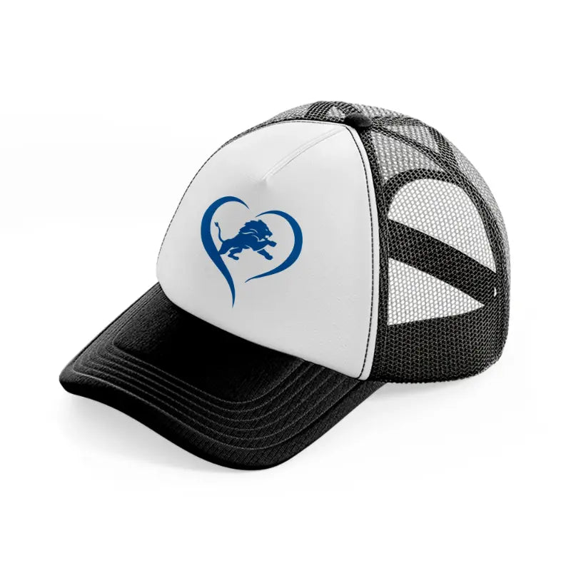 detroit lions lover black and white trucker hat