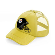 pittsburgh steelers helmet gold trucker hat