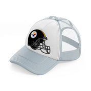 pittsburgh steelers helmet grey trucker hat