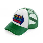 groovy love sentiments gs 09 green and white trucker hat
