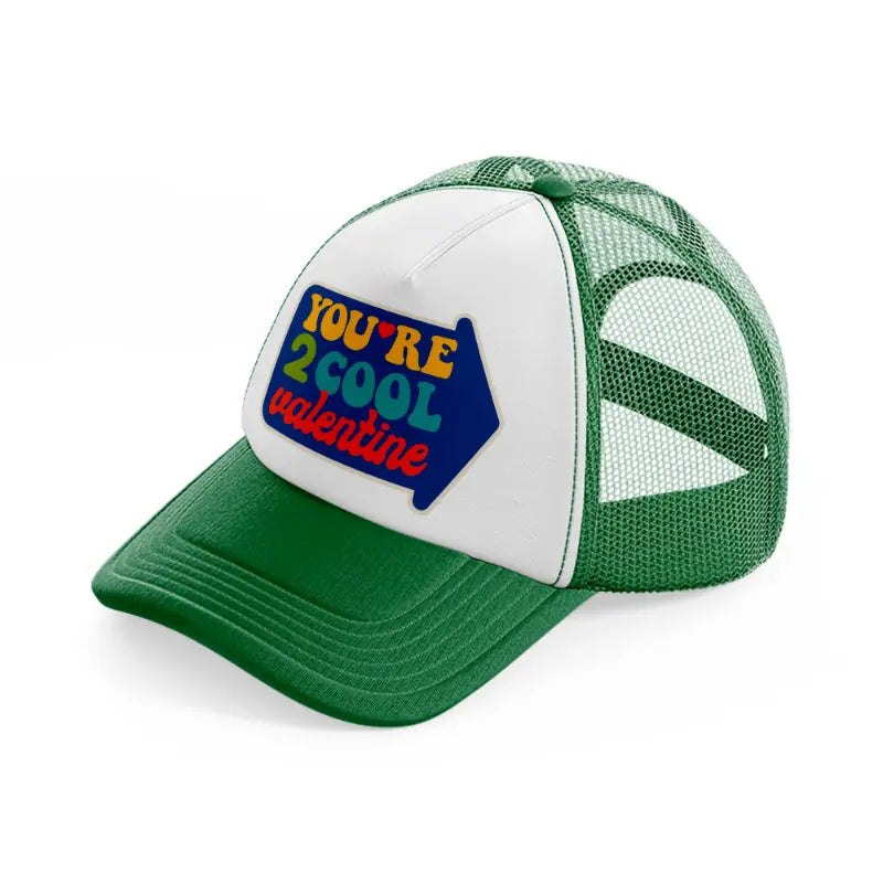 groovy love sentiments gs 09 green and white trucker hat
