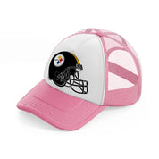 pittsburgh steelers helmet pink and white trucker hat