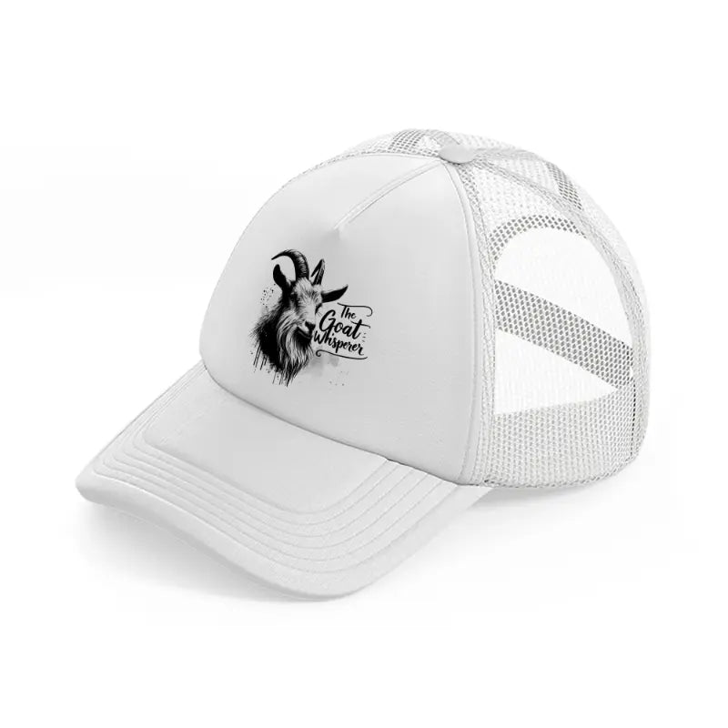 the goat whisper white trucker hat